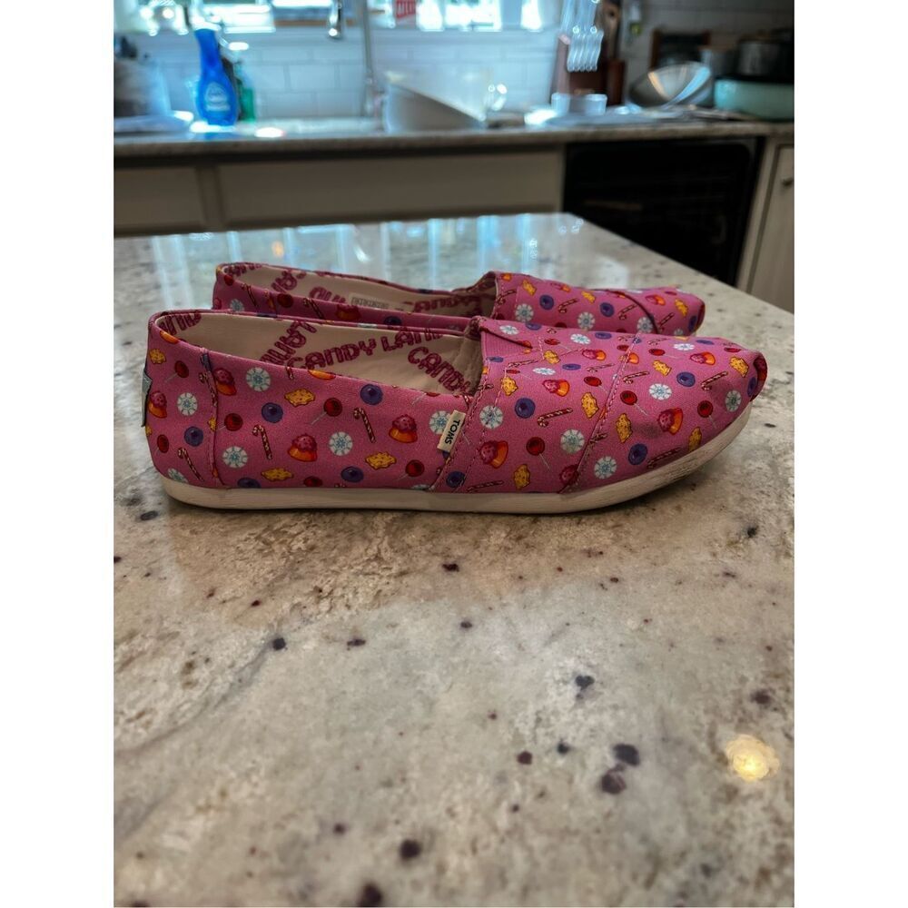 Toms X Candy Land Alpargata Pink Loafer Slip On Shoes sz 7 EUC